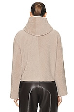 NOUR HAMMOUR Cooper Cropped Light Shearling Jacket in Vanilla, view 4, click to view large image.