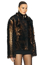 NOUR HAMMOUR Reina Jacket in Wild Brown, view 2, click to view large image.