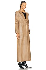 NOUR HAMMOUR Laithan Coat in Oak, view 3, click to view large image.
