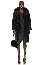 NOUR HAMMOUR Evita Coat in Chocolat Fondant, view 1, click to view large image.