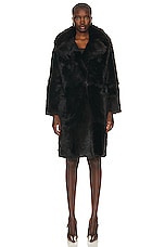 NOUR HAMMOUR Evita Coat in Chocolat Fondant, view 2, click to view large image.
