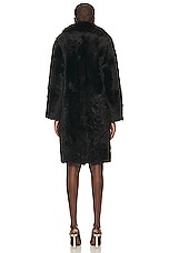 NOUR HAMMOUR Evita Coat in Chocolat Fondant, view 4, click to view large image.