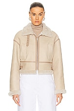NOUR HAMMOUR Marco Jacket in Cream & Ivory, view 2, click to view large image.