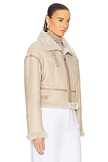 NOUR HAMMOUR Marco Jacket in Cream & Ivory, view 3, click to view large image.