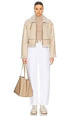 NOUR HAMMOUR Marco Jacket in Cream & Ivory, view 5, click to view large image.