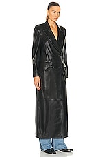 NOUR HAMMOUR Misha Coat in Black, view 3, click to view large image.