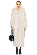 NOUR HAMMOUR For FWRD Evita Extra Long Coat in Cloud, view 1, click to view large image.