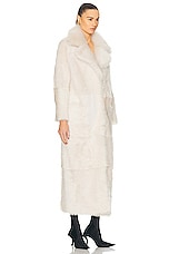 NOUR HAMMOUR For FWRD Evita Extra Long Coat in Cloud, view 2, click to view large image.
