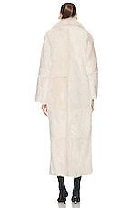 NOUR HAMMOUR For FWRD Evita Extra Long Coat in Cloud, view 3, click to view large image.