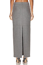 NOUR HAMMOUR Mae Long Pencil Skirt in Light Grey, view 3, click to view large image.