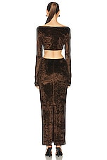 Nanushka Zanee Dress in Dark Brown, view 4, click to view large image.
