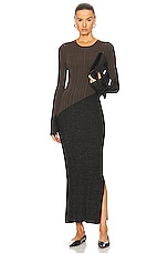 Nanushka Maeron Dress in Fossil & Black, view 5, click to view large image.