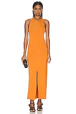 Nanushka Elia Maxi Dress in Orange, view 1, click to view large image.