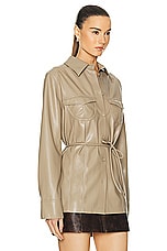 Nanushka Karline Shirt in Ashy Taupe, view 2, click to view large image.