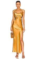 NICHOLAS Simone Cowl Neck Gown in Desert, view 1, click to view large image.