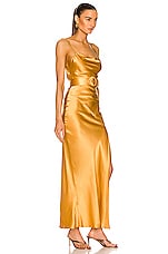 NICHOLAS Simone Cowl Neck Gown in Desert, view 2, click to view large image.