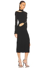 NICHOLAS Saba Midi Dress in Black, view 2, click to view large image.