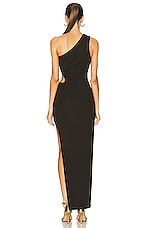 NICHOLAS Defano Asymmetrical Gown in Espresso, view 4, click to view large image.