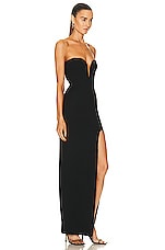 NICHOLAS Tena Deep V Sweetheart Gown in Black, view 2, click to view large image.