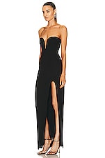 NICHOLAS Tena Deep V Sweetheart Gown in Black, view 3, click to view large image.