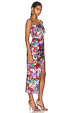 NICHOLAS Skyler Draped Midi Dress in Cabra Print, view 2, click to view large image.