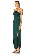 NICHOLAS Vivia Strapless Corset Gown in Alpine, view 3, click to view large image.