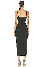 NICHOLAS Palmer Sleeveless Lace Up Gown in Dark Olive, view 3, click to view large image.