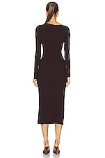 NICHOLAS Ginerva Double Rings Knit Midi Dress in Dark Plum, view 4, click to view large image.