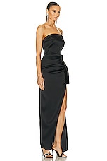 NICHOLAS Erelyn Strapless Gown in Black, view 2, click to view large image.