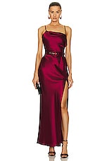 NICHOLAS Belira Cowl Neck Gown in Sangria, view 1, click to view large image.