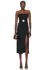 NICHOLAS Charlie Strapless Midi Dress in Black, view 1, click to view large image.