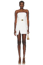 NICHOLAS Remi Strapless Belted Mini Dress in Cream, view 1, click to view large image.