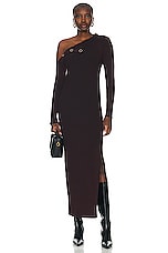 NICHOLAS Adina Long Sleeve Midi Dress With Snaps in Garnet, view 1, click to view large image.