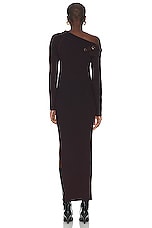NICHOLAS Adina Long Sleeve Midi Dress With Snaps in Garnet, view 4, click to view large image.