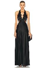 NICHOLAS Kylie Lace Cutout Gown in Black, view 1, click to view large image.