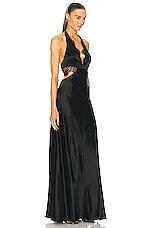 NICHOLAS Kylie Lace Cutout Gown in Black, view 2, click to view large image.