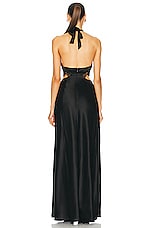 NICHOLAS Kylie Lace Cutout Gown in Black, view 3, click to view large image.