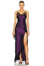 NICHOLAS Sage Lace Trim Slip Dress in Boysenberry, view 1, click to view large image.