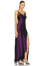 NICHOLAS Sage Lace Trim Slip Dress in Boysenberry, view 2, click to view large image.