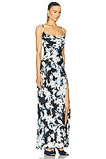 NICHOLAS Ariel Cowl Gown in Black Blur Print, view 2, click to view large image.