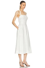 NICHOLAS Carmelia Banded Corset Midi Dress in Milk, view 2, click to view large image.