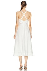 NICHOLAS Carmelia Banded Corset Midi Dress in Milk, view 3, click to view large image.