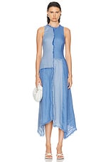 NICHOLAS Thalassa Patchwork Fringe Dress in Sky Mix, view 1, click to view large image.