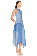 NICHOLAS Thalassa Patchwork Fringe Dress in Sky Mix, view 2, click to view large image.