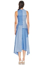 NICHOLAS Thalassa Patchwork Fringe Dress in Sky Mix, view 4, click to view large image.