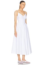 NICHOLAS Becker Princess Waist Midi Dress in White, view 2, click to view large image.