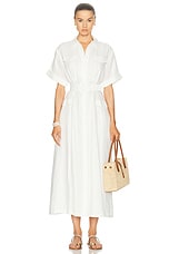 NICHOLAS Sunni Belted Utility Shirt Dress in Ivory, view 1, click to view large image.