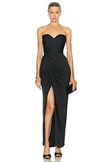 NICHOLAS Amelia Drape Bodice Maxi Dress in Black, view 1, click to view large image.