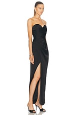 NICHOLAS Amelia Drape Bodice Maxi Dress in Black, view 2, click to view large image.