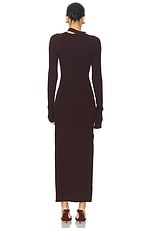 NICHOLAS Ellie Gold Bead Dress in Dark Plum, view 4, click to view large image.